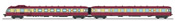 French RGP Railcar 1 red SNCF with 2 light and light corner, Era III X-2779 + Car XR-7779 LYON-VAIS